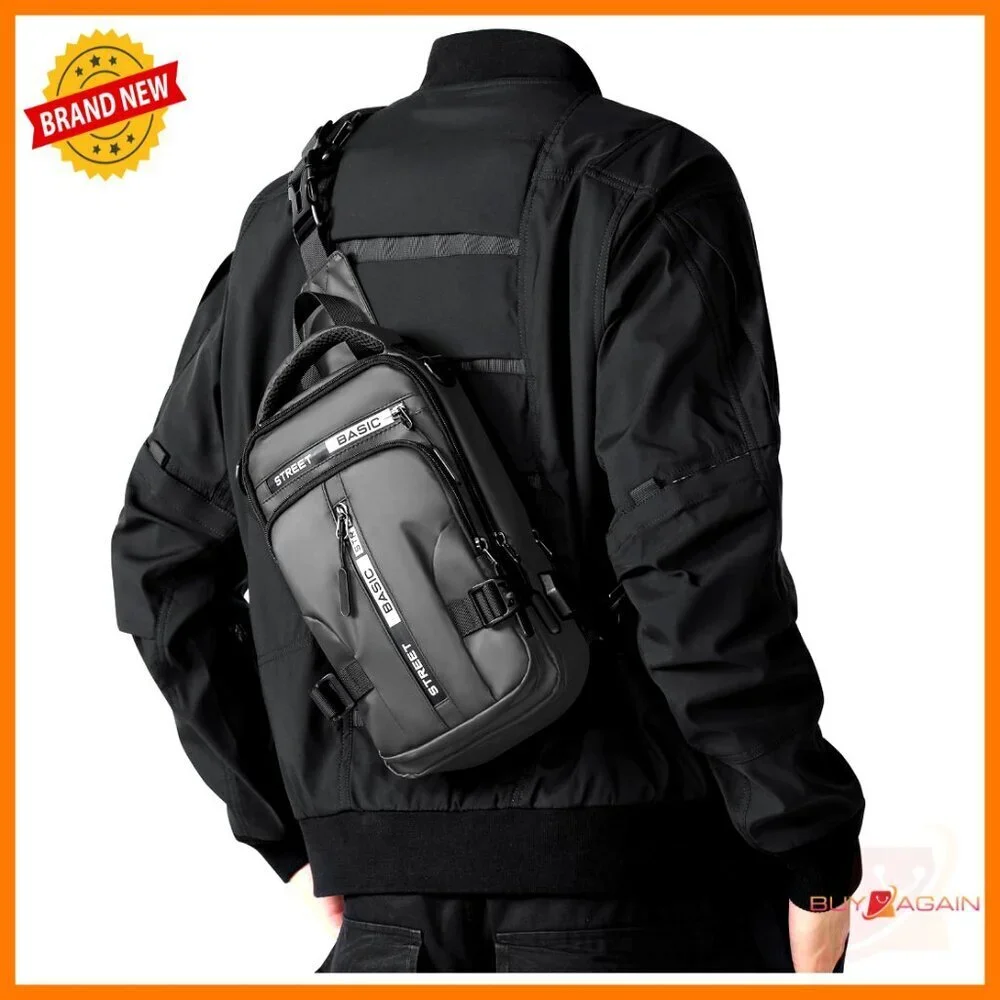 Mini Anti-Theft Sling Backpack with USB Port for Hiking Travel Cycling